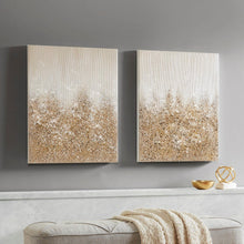 Load image into Gallery viewer, Madison Park Golden Glimmer 100% Hand Brush Embellished Canvas, 2 Piece Set MP95C-0173
