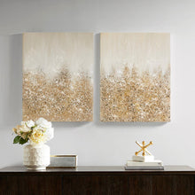 Load image into Gallery viewer, Madison Park Golden Glimmer 100% Hand Brush Embellished Canvas, 2 Piece Set MP95C-0173
