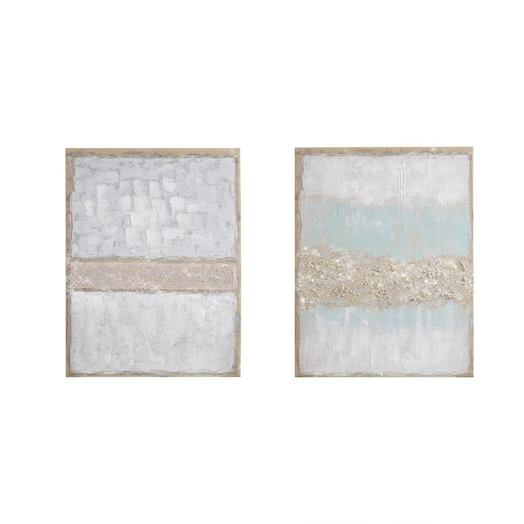 Madison Park Radiant Flatland 2 Piece Glitter Canvas Art Set Hand Embellished MP95C-0205