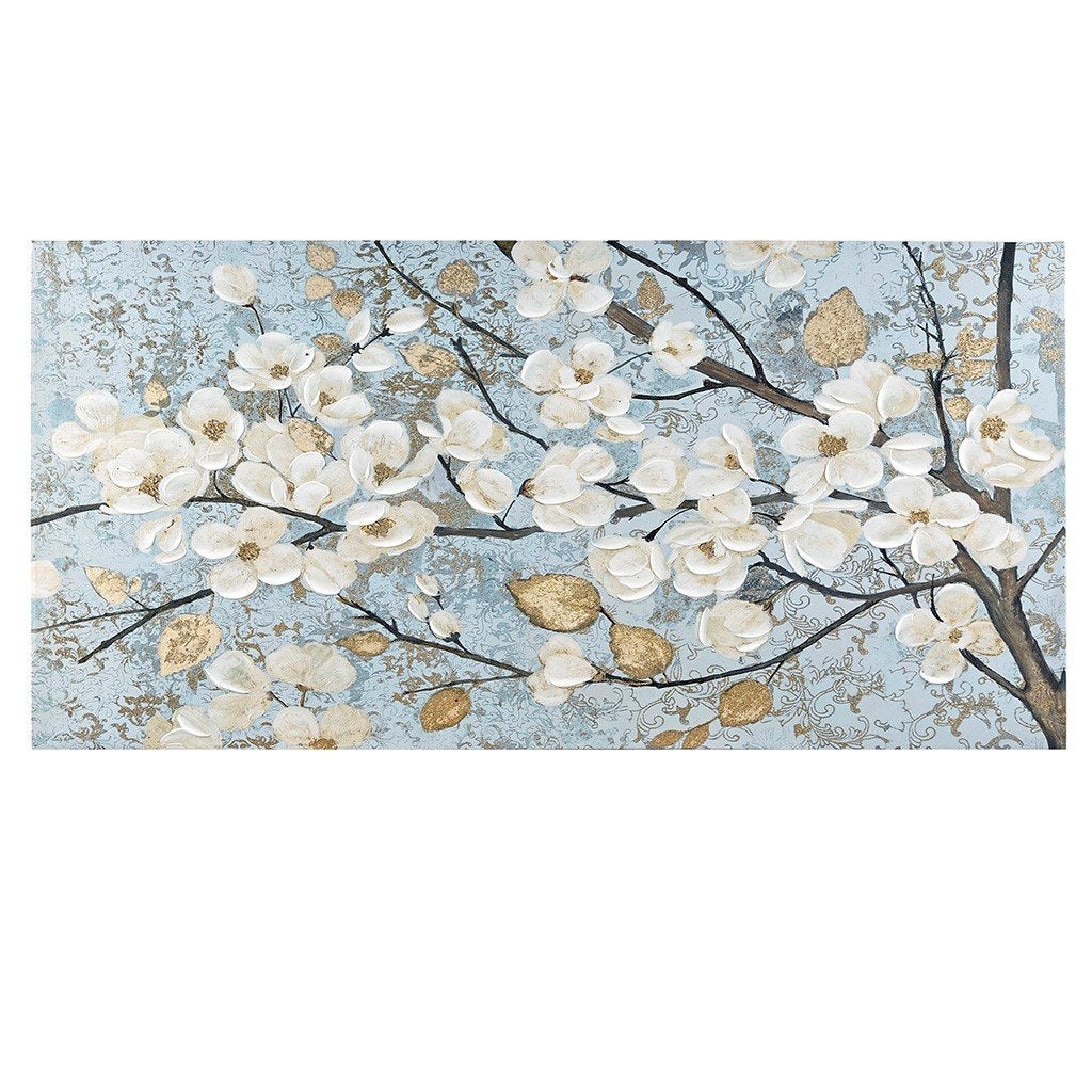 Madison Park Luminous Bloom Gold Foil Floral Hand Embellished Canvas Art MP95C-0208