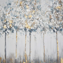 Load image into Gallery viewer, Madison Park Blue Midst Forest Printed Canvas With Gold Foil 3 Piece Set MP95C-0226

