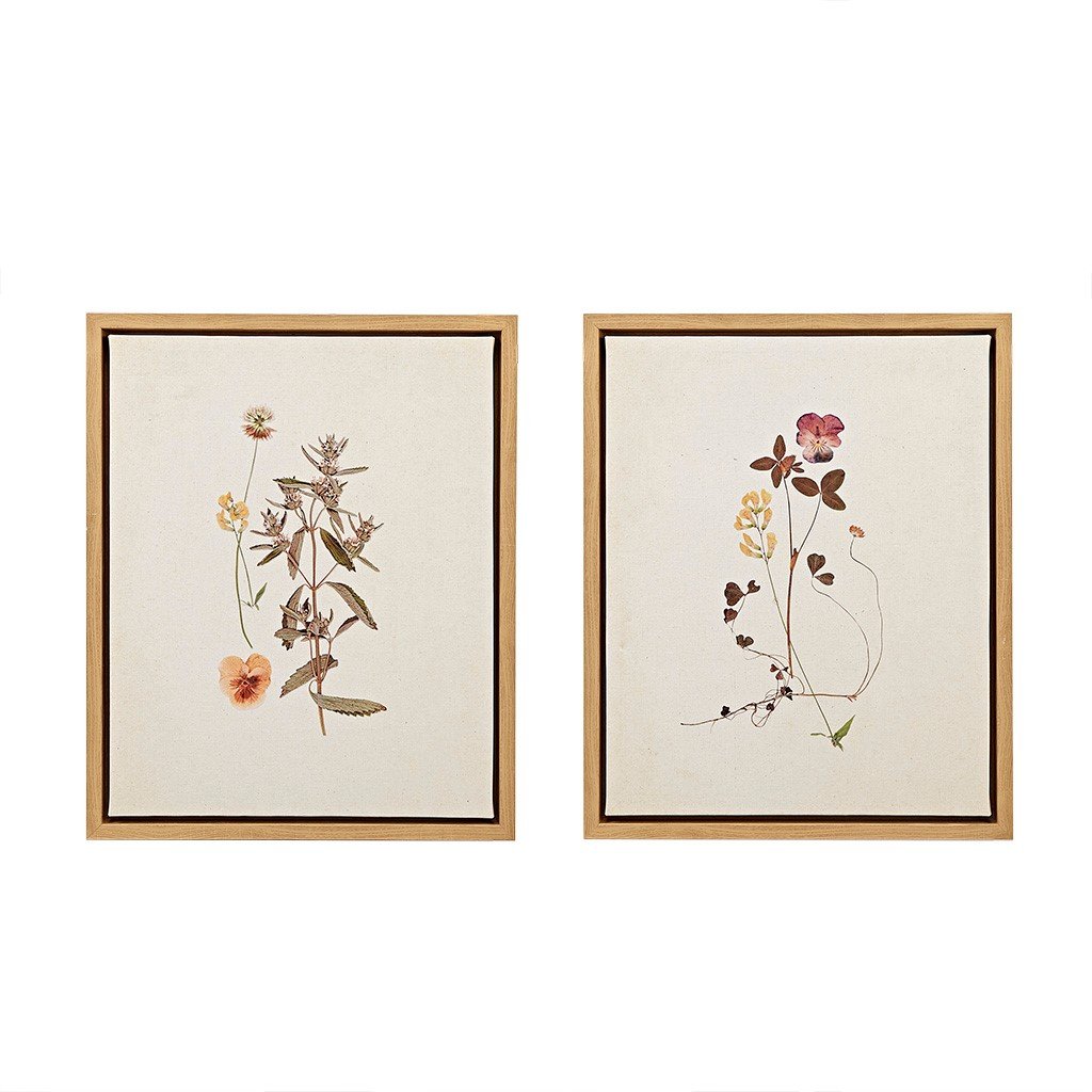 Martha Stewart French Herbarium Framed Linen Canvas 2 Piece Set MT95C-0005