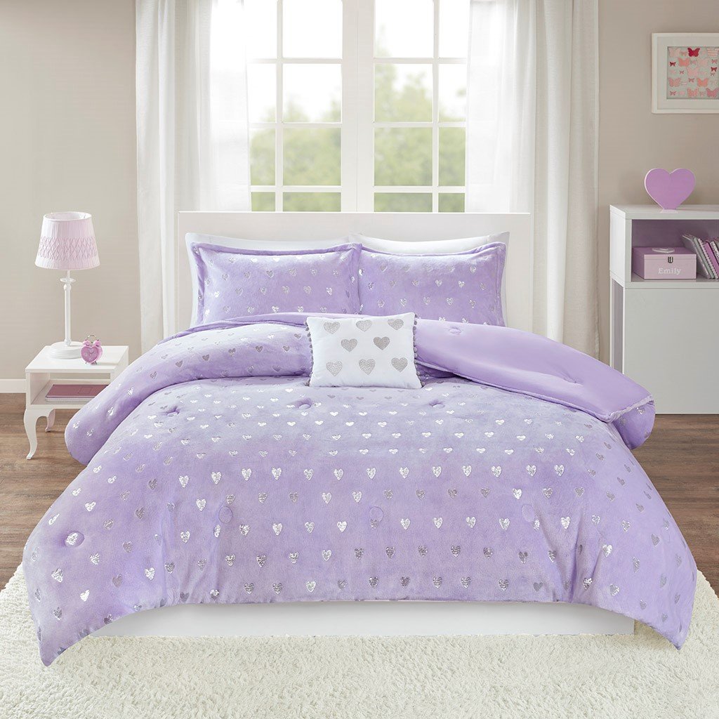 Mi Zone Rosalie Rosalie Metallic Printed Plush Comforter Set - Full/Queen MZ10-0574