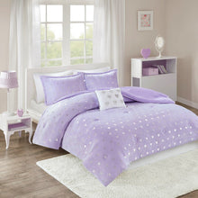 Load image into Gallery viewer, Mi Zone Rosalie Rosalie Metallic Printed Plush Comforter Set - Full/Queen MZ10-0574

