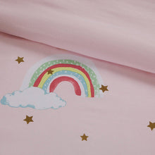 Load image into Gallery viewer, Mi Zone Kids Alicia Rainbow With Metallic Printed Stars Complete Bed And Sheet Set - Twin MZK10-170
