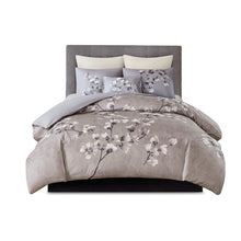Load image into Gallery viewer, N Natori Sakura Blossom 3 Piece Cotton Sateen Printed Duvet Cover Set - King NS12-3258
