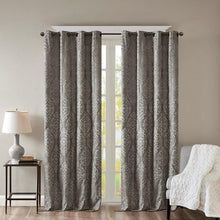 Load image into Gallery viewer, Mirage Knitted Jacquard Blackout Window Panel (50x84) - Charcoal SS40-0019 By Olliix
