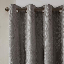 Load image into Gallery viewer, Mirage Knitted Jacquard Blackout Window Panel (50x84) - Charcoal SS40-0019 By Olliix
