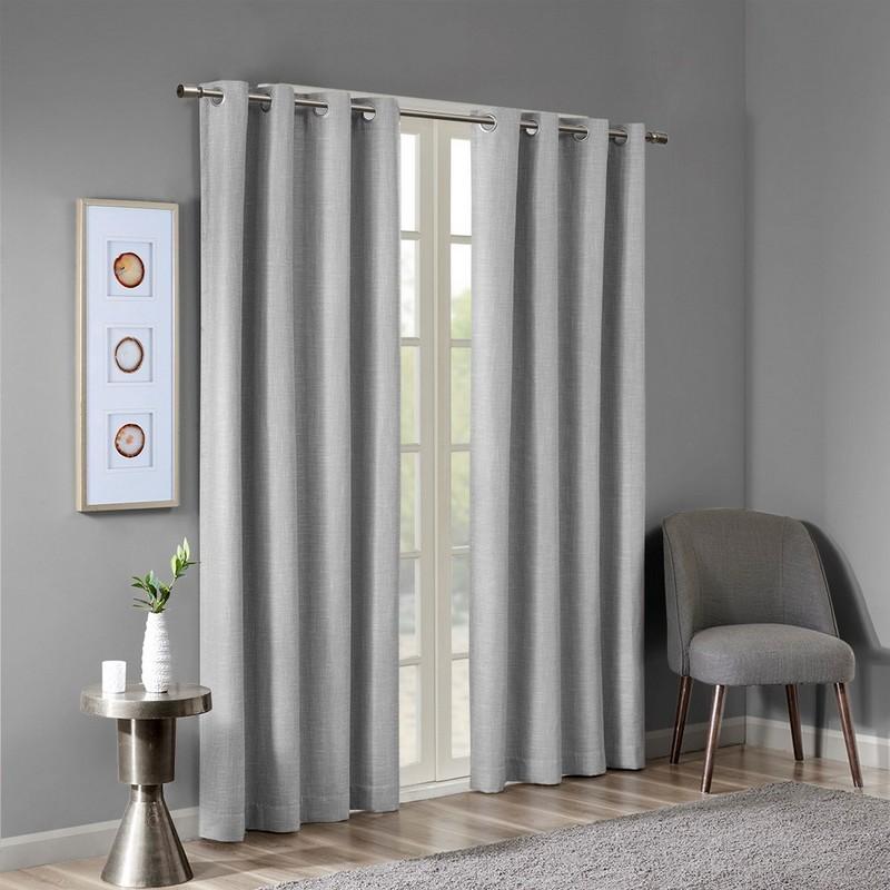 Maya Printed Heathered Blackout Window Panel (50x84) - Grey SS40-0028 By Olliix
