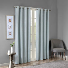 Load image into Gallery viewer, Maya Printed Heathered Blackout Window Panel (50x54) - Aqua SS40-0034 By Olliix
