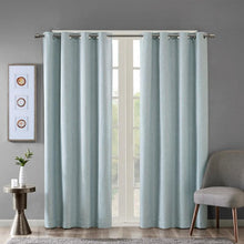 Load image into Gallery viewer, Maya Printed Heathered Blackout Window Panel (50x54) - Aqua SS40-0034 By Olliix

