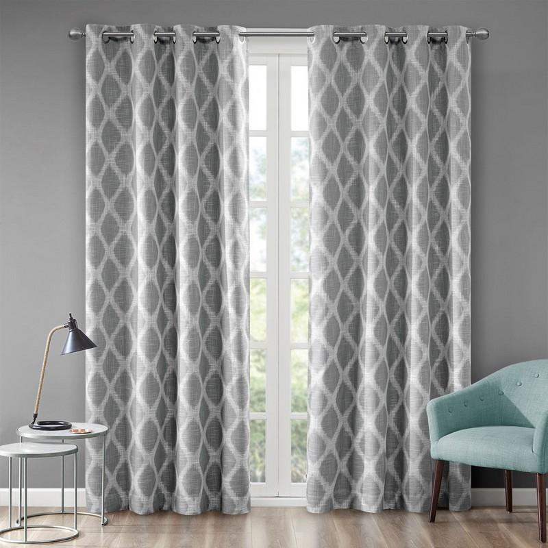 Blakesly Printed Ikat Blackout Window Panel (50x95) - Grey SS40-0067 By Olliix