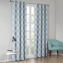 Load image into Gallery viewer, Blakesly Printed Ikat Blackout Window Panel (50x95) - Aqua SS40-0070 By Olliix
