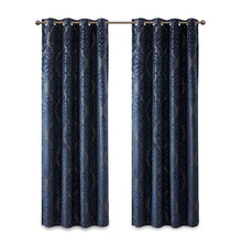 Load image into Gallery viewer, Sunsmart Mirage Knitted Jacquard Damask Total Blackout Grommet Top Curtain Panel - 50X95&quot; SS40-0102
