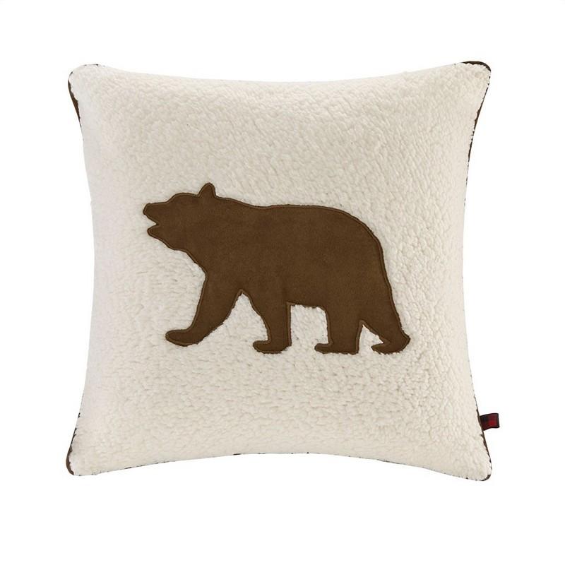 Woolrich Bear Square Berber Pillow -18X18