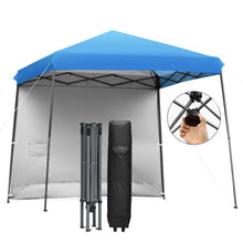 Load image into Gallery viewer, 10 x 10 Feet Pop Up Tent Slant Leg Canopy with Detachable Side Wall-Blue
