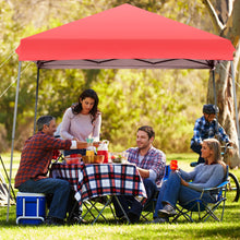 Load image into Gallery viewer, 10 x 10 Feet Pop Up Tent Slant Leg Canopy with Detachable Side Wall-Red

