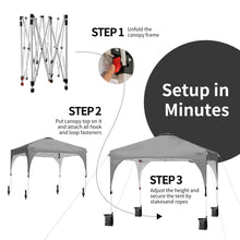 Load image into Gallery viewer, 10&#39; x 10&#39; Outdoor Pop-up Camping Canopy Tent with Roller Bag-Gray
