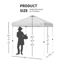 Load image into Gallery viewer, 6.6&#39; x 6.6&#39; Outdoor Pop Up Camping Canopy Tent with Roller Bag-Gray
