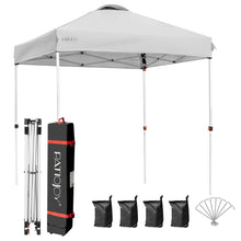Load image into Gallery viewer, 6.6&#39; x 6.6&#39; Outdoor Pop Up Camping Canopy Tent with Roller Bag-Gray
