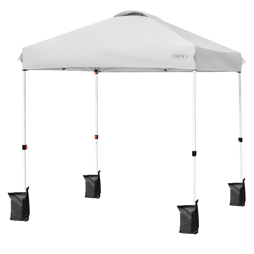 6.6' x 6.6' Outdoor Pop Up Camping Canopy Tent with Roller Bag-Gray