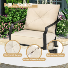 Load image into Gallery viewer, 2 Pieces Patio Dining Set with Padded Cushions Armrest Steel Frame
