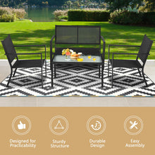 Load image into Gallery viewer, 4 PCS Patio Furniture Set Sofa Coffee Table Steel Frame Garden-Gray
