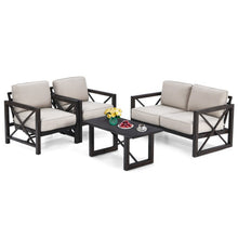 Load image into Gallery viewer, 4 Pieces Outdoor Patio Furniture Set with Cushion-Beige
