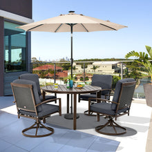 Load image into Gallery viewer, Set of 4 Patio Swivel Dining Chairs with Cushion and Armrest
