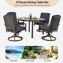Load image into Gallery viewer, Set of 4 Patio Swivel Dining Chairs with Cushion and Armrest
