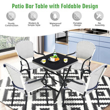 Load image into Gallery viewer, Patio Folding Square Dining Table with Aluminum Frame and Tempered Glass top
