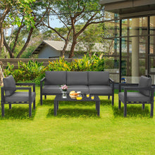 Load image into Gallery viewer, 4 Pieces Outdoor Furniture Set for Backyard and Poolside-Gray
