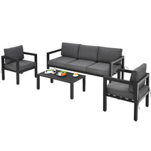 Load image into Gallery viewer, 4 Pieces Outdoor Furniture Set for Backyard and Poolside-Gray
