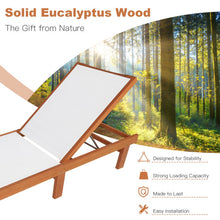 Load image into Gallery viewer, Solid Wood Back Adjustable Patio Lounge Chair
