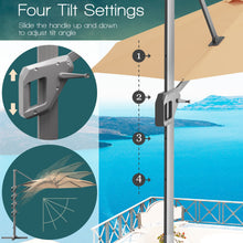 Load image into Gallery viewer, 11ft Patio Offset Umbrella with 360° Rotation and Tilt System-Beige
