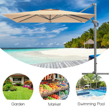 Load image into Gallery viewer, 10 x 10 Feet Patio Offset Cantilever Umbrella with Aluminum 360-degree Rotation Tilt-Beige
