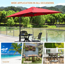 Load image into Gallery viewer, 10 x 10 Feet Patio Offset Cantilever Umbrella with Aluminum 360-degree Rotation Tilt-Wine
