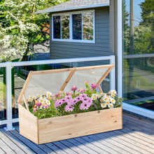Load image into Gallery viewer, Raised Garden Bed Mobile Elevated Wooden Planter Box with Wheels Trellis Shelf
