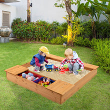 Load image into Gallery viewer, Kids Wooden Sandbox with Bench Seats and Storage Boxes
