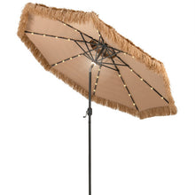 Load image into Gallery viewer, 10 Feet Hawaiian Style Solar Lighted Thatched Tiki Patio Umbrella
