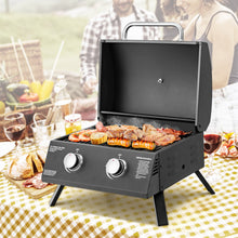 Load image into Gallery viewer, 2-Burner Propane Gas Grill 20000 BTU Outdoor Portable with Thermometer
