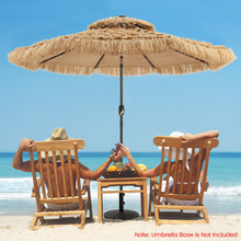 Load image into Gallery viewer, 9 Feet Solar Powered Thatched Tiki Patio Umbrella with Led Lights.
