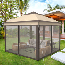 Load image into Gallery viewer, 11 x 11 Feet 2-Tier Pop-Up Gazebo Tent Portable Canopy Shelter Carry Bag Mesh
