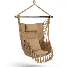 Load image into Gallery viewer, Hanging Rope Swing Chair with Soft Pillow and Cushions-Beige
