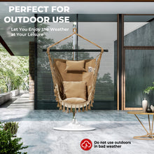 Load image into Gallery viewer, Hanging Rope Swing Chair with Soft Pillow and Cushions-Beige
