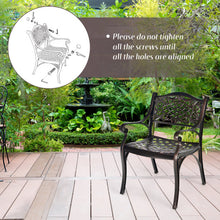 Load image into Gallery viewer, 2-Piece Outdoor Cast Aluminum Chairs with Armrests and Curved Seats-Copper
