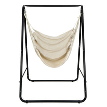 Load image into Gallery viewer, Hanging Padded Hammock Chair with Stand and Heavy Duty Steel-Beige
