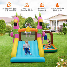 Load image into Gallery viewer, 7-in-1 Flamingo Inflatable Bounce House with Slide without Blower
