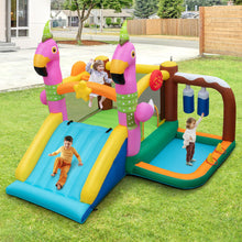Load image into Gallery viewer, 7-in-1 Flamingo Inflatable Bounce House with Slide without Blower
