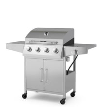 Load image into Gallery viewer, 50000BTU 5-Burner Propane Gas Grill with Side Burner and 2 Prep Tables-Silver
